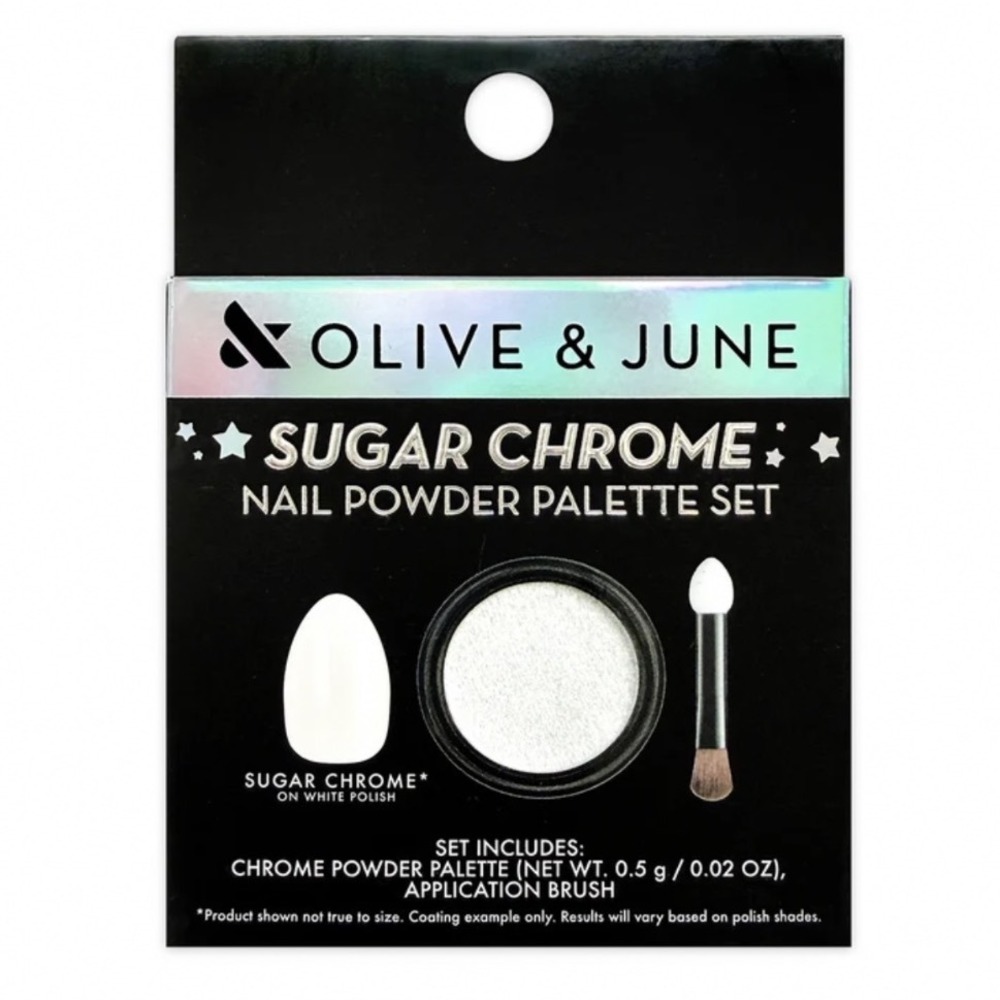 Olive & June Sugar Chrome Nail Powder Palette Set Iridescent Glazed Finish NEW